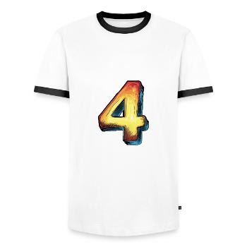 Bande dessinée à 4 chiffres - T-shirt contrasté Homme - blanc/noir - Devant - AI Model Female 172 light (172cm) & AI Model Male 178 dark (178cm)