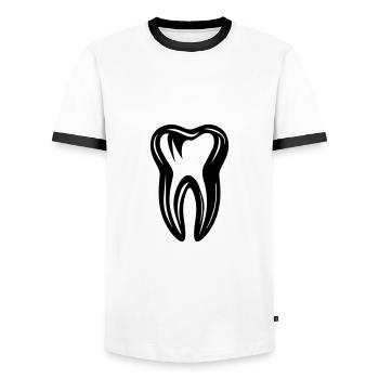 Zahn Symbol Zahnarzt - Männer Kontrast-T-Shirt - Weiß/Schwarz - Vorne - AI Model Female 172 light (172cm) & AI Model Male 178 dark (178cm)