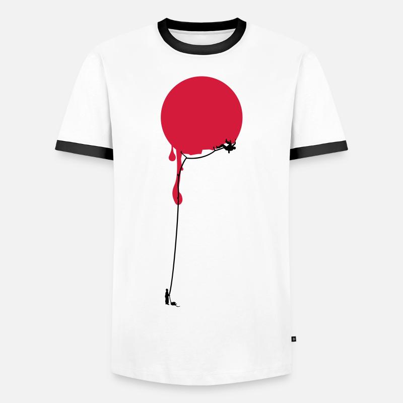Red point climbing - Men's Ringer Shirt - white/black