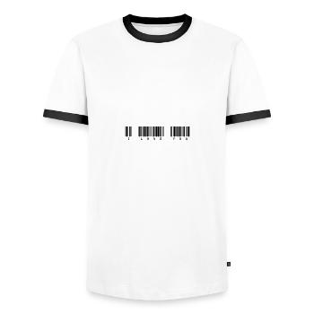 coder - T-shirt contrasté Homme - blanc/noir - Devant - AI Model Female 172 light (172cm) & AI Model Male 178 dark (178cm)