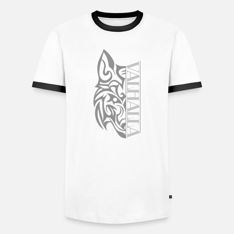 Valhalla Wolf Viking - Men's Ringer Shirt - white/black