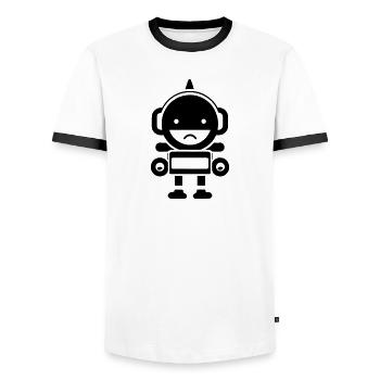 Petit robot - T-shirt contrasté Homme - blanc/noir - Devant - AI Model Female 172 light (172cm) & AI Model Male 178 dark (178cm)