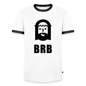BRB Jésus idée de cadeau drôle pour les chrétiens de Pâques - T-shirt contrasté Homme - blanc/noir - Devant - AI Model Female 172 light (172cm) & AI Model Male 178 dark (178cm)