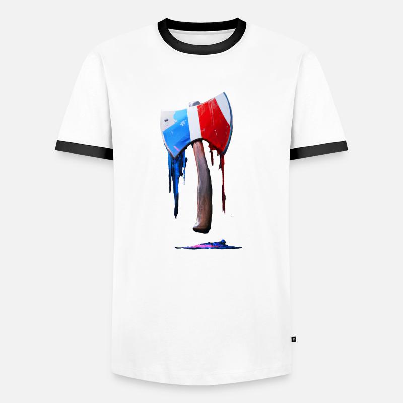 Axt - Männer Kontrast-T-Shirt - Weiß/Schwarz