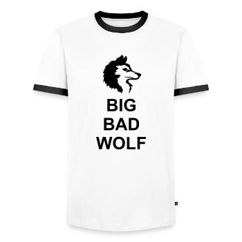 big bad wolf quote - Men's Ringer Shirt - white/black - Front - AI Model Female 172 light (172cm) & AI Model Male 178 dark (178cm)