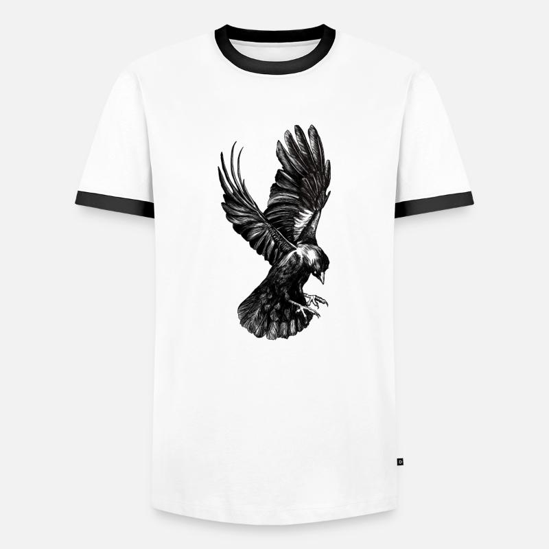 Schwarzer Rabe - Männer Kontrast-T-Shirt - Weiß/Schwarz