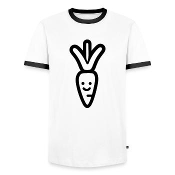 Carotte - T-shirt contrasté Homme - blanc/noir - Devant - AI Model Female 172 light (172cm) & AI Model Male 178 dark (178cm)