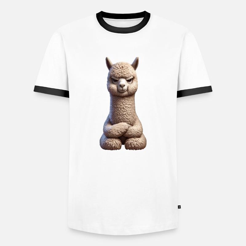 Alpaca grim 1 - Men's Ringer Shirt - white/black
