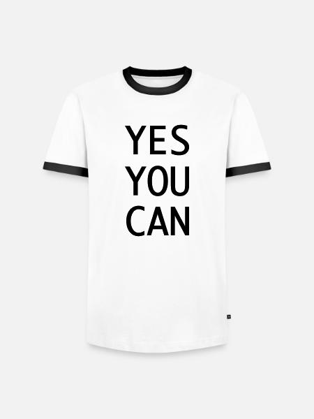 Yes you can - Men's Ringer Shirt - white/black