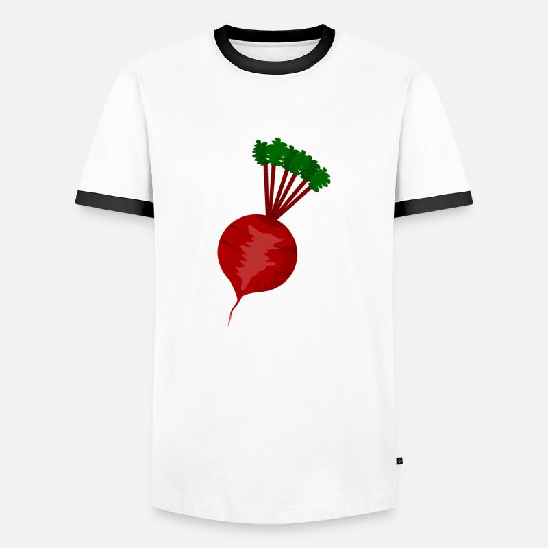 Radieschen - Männer Kontrast-T-Shirt - Weiß/Schwarz