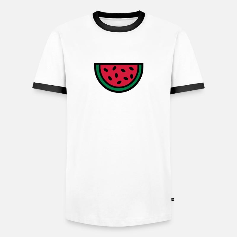 Melon - Men's Ringer Shirt - white/black
