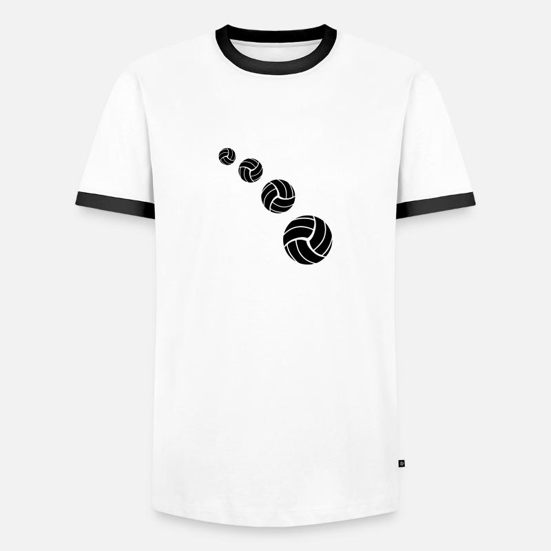 Volleyball Pattern - Men's Ringer Shirt - white/black