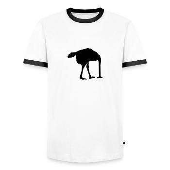 Autruche - T-shirt contrasté Homme - blanc/noir - Devant - AI Model Female 172 light (172cm) & AI Model Male 178 dark (178cm)