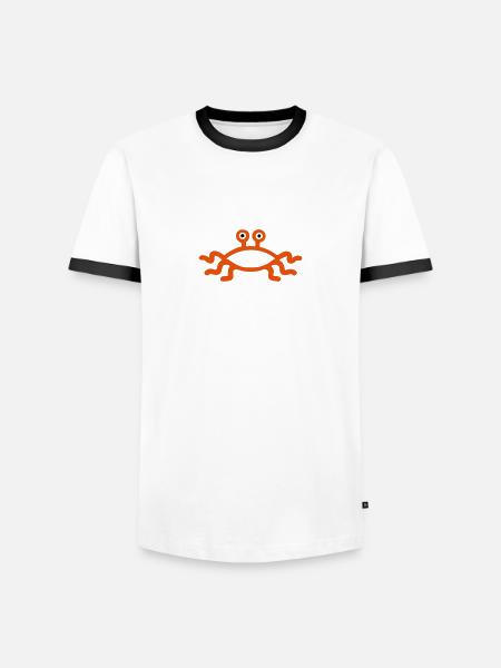 Fliegendes Spaghettimonster - Männer Kontrast-T-Shirt - Weiß/Schwarz