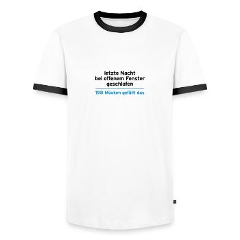 Nacht Schlaf Fenster Mücken Social Media Facebook - Männer Kontrast-T-Shirt - Weiß/Schwarz - Vorne - AI Model Female 172 light (172cm) & AI Model Male 178 dark (178cm)
