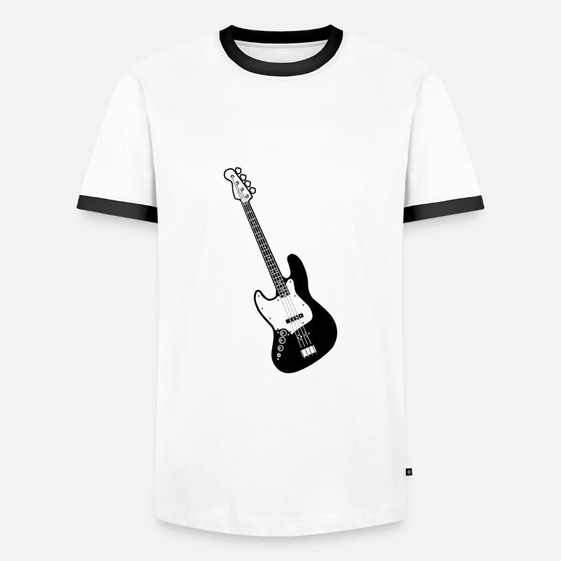 E guitar - Men's Ringer Shirt - white/black