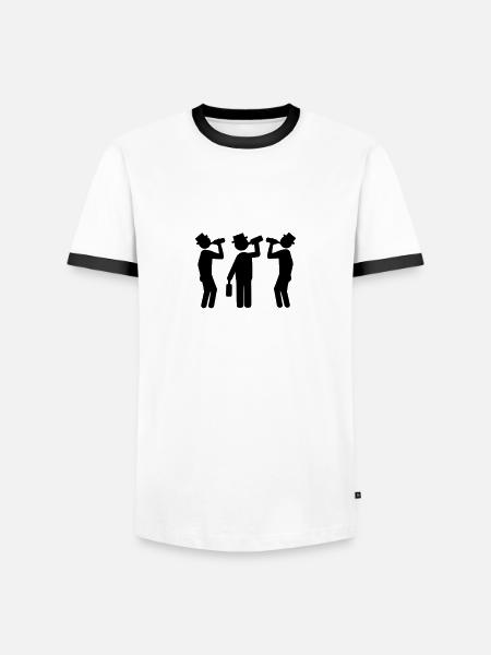 Drinking team - Männer Kontrast-T-Shirt - Weiß/Schwarz