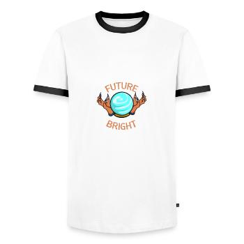 L’avenir s’annonce prometteur Convaincu ou optimiste - T-shirt contrasté Homme - blanc/noir - Devant - AI Model Female 172 light (172cm) & AI Model Male 178 dark (178cm)