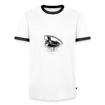 Mais avions-nous eu le capitaine de bateau Sailor Ship Sailboat W - T-shirt contrasté Homme - blanc/noir - Devant - AI Model Female 172 light (172cm) & AI Model Male 178 dark (178cm)