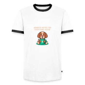 Advanced communication for everything introverted - Men's Ringer Shirt - white/black - Front - AI Model Female 172 light (172cm) & AI Model Male 178 dark (178cm)