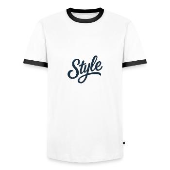 Style - Men's Ringer Shirt - white/black - Front - AI Model Female 172 light (172cm) & AI Model Male 178 dark (178cm)