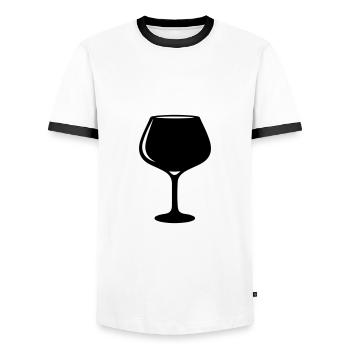Verre à vin rouge symbole de vin - T-shirt contrasté Homme - blanc/noir - Devant - AI Model Female 172 light (172cm) & AI Model Male 178 dark (178cm)