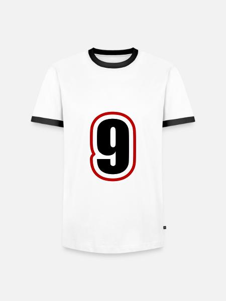 9 Number College - Men's Ringer Shirt - white/black