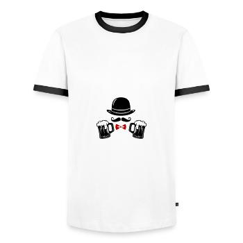 Bier Junggesellenabschied Party - Männer Kontrast-T-Shirt - Weiß/Schwarz - Vorne - AI Model Female 172 light (172cm) & AI Model Male 178 dark (178cm)