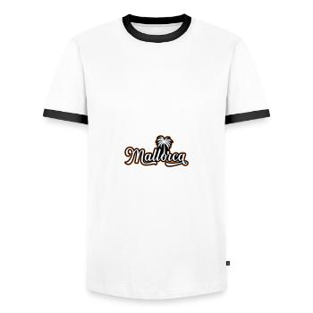 Mallorca Urlaub - Männer Kontrast-T-Shirt - Weiß/Schwarz - Vorne - AI Model Female 172 light (172cm) & AI Model Male 178 dark (178cm)