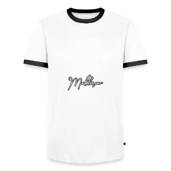 Mallorca Stylisch - Männer Kontrast-T-Shirt - Weiß/Schwarz - Vorne - AI Model Female 172 light (172cm) & AI Model Male 178 dark (178cm)