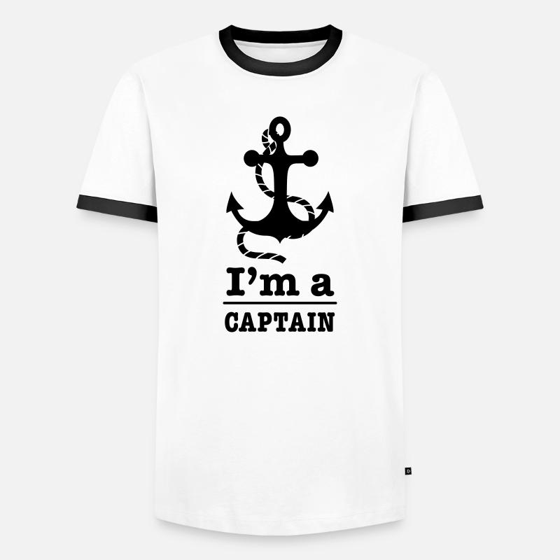captain - Men's Ringer Shirt - white/black