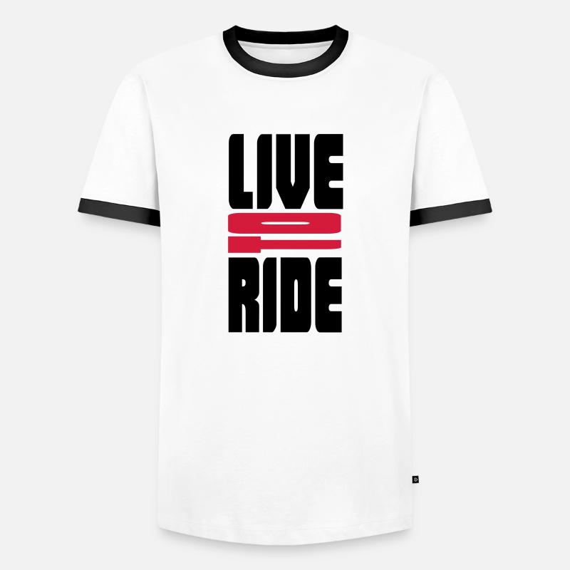 biker - Men's Ringer Shirt - white/black