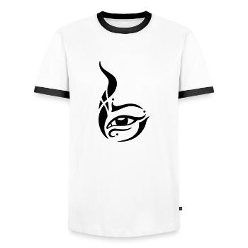 Unicorn Eye - Men's Ringer Shirt - white/black - Front - AI Model Female 172 light (172cm) & AI Model Male 178 dark (178cm)