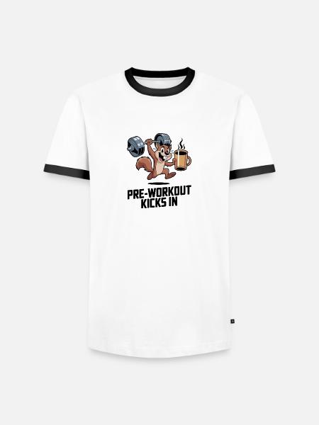 Pre Workout Kicks In - Männer Kontrast-T-Shirt - Weiß/Schwarz
