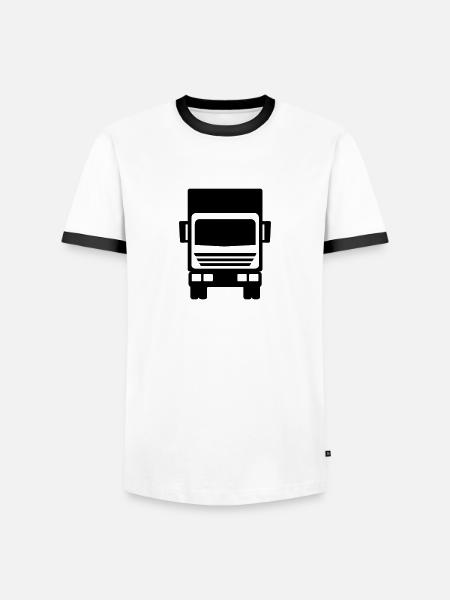 LKW - Männer Kontrast-T-Shirt - Weiß/Schwarz