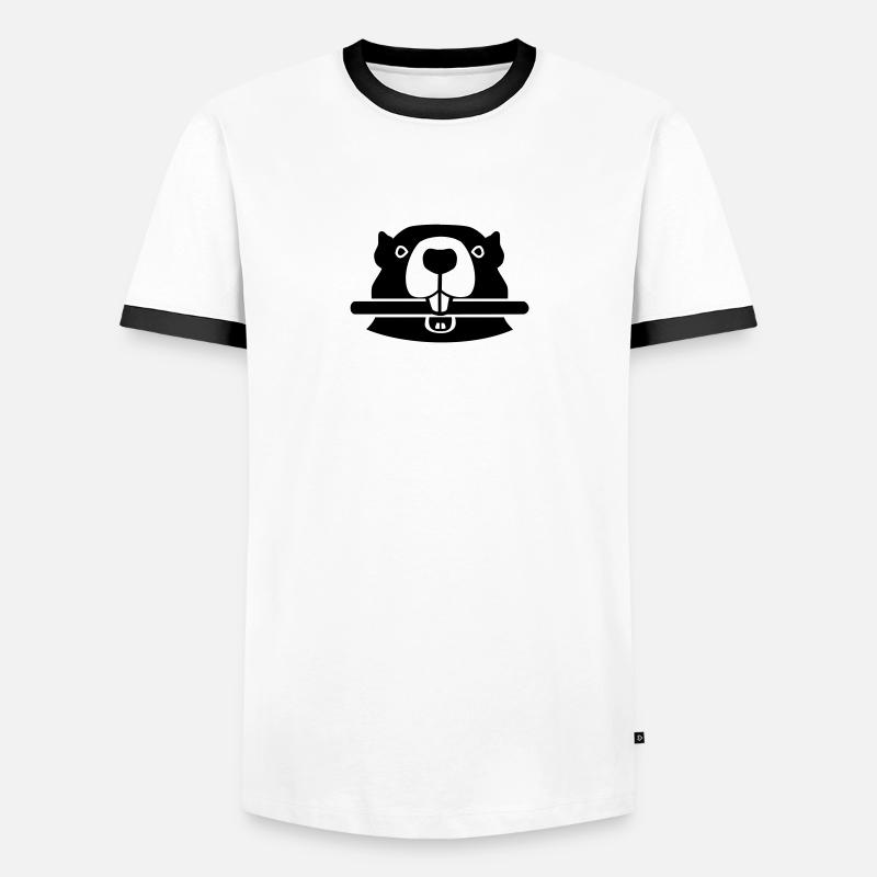 Biber - Männer Kontrast-T-Shirt - Weiß/Schwarz
