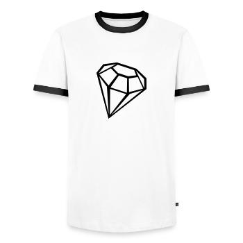 Diamant - Männer Kontrast-T-Shirt - Weiß/Schwarz - Vorne - AI Model Female 172 light (172cm) & AI Model Male 178 dark (178cm)
