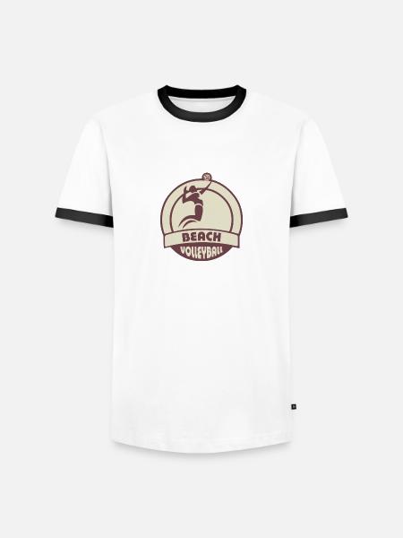 beach volleyball - Männer Kontrast-T-Shirt - Weiß/Schwarz