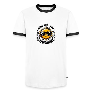 You are my Sunshine - Männer Kontrast-T-Shirt - Weiß/Schwarz - Vorne - AI Model Female 172 light (172cm) & AI Model Male 178 dark (178cm)