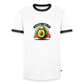 Avoca-Do-It - Männer Kontrast-T-Shirt - Weiß/Schwarz - Vorne - AI Model Female 172 light (172cm) & AI Model Male 178 dark (178cm)