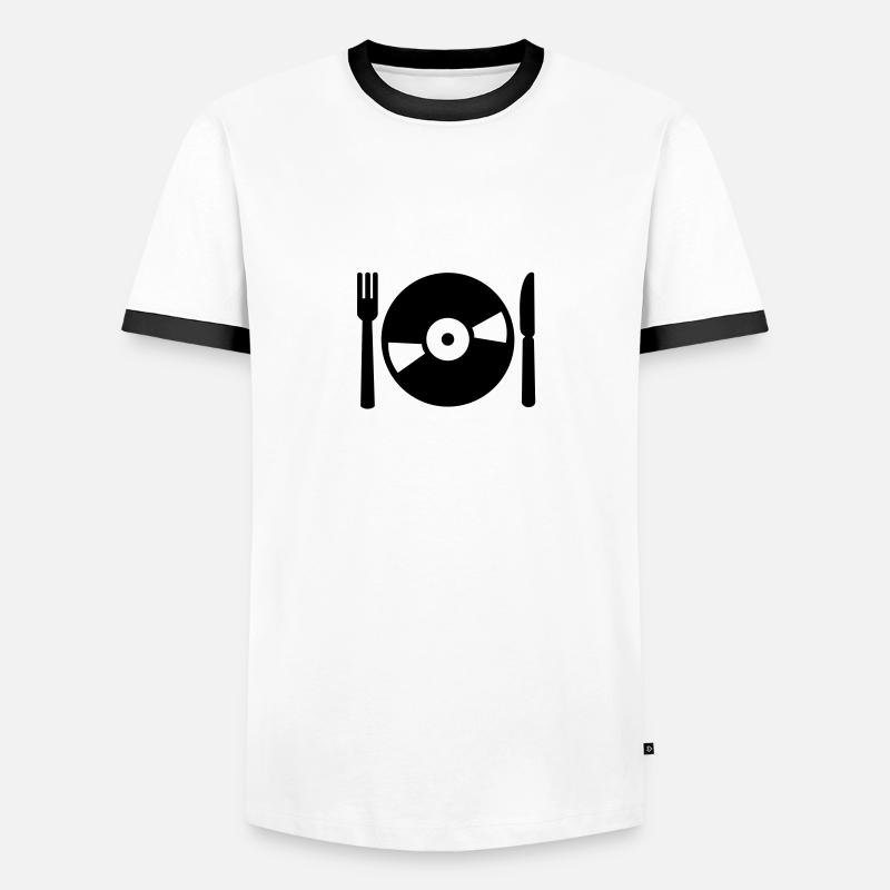 Vinyl - Men's Ringer Shirt - white/black