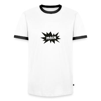 Moin mit Anker Sylt Nordsee Hamburg Bremen - Männer Kontrast-T-Shirt - Weiß/Schwarz - Vorne - AI Model Female 172 light (172cm) & AI Model Male 178 dark (178cm)