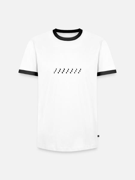 Zuhause - Männer Kontrast-T-Shirt - Weiß/Schwarz