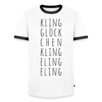 kling Glöckchen - Männer Kontrast-T-Shirt - Weiß/Schwarz - Vorne - AI Model Female 172 light (172cm) & AI Model Male 178 dark (178cm)