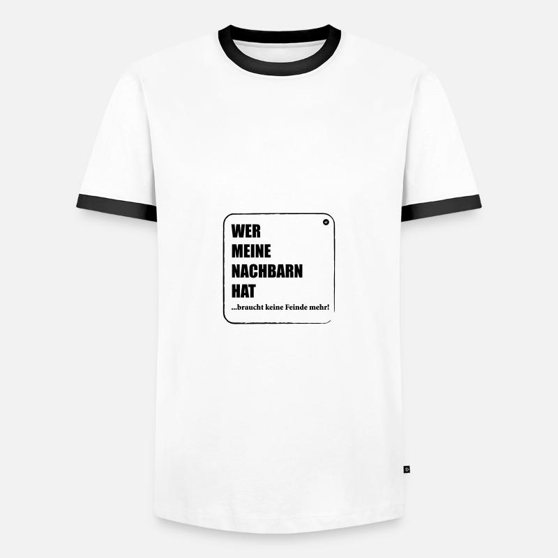Nachbar Feinde - Männer Kontrast-T-Shirt - Weiß/Schwarz