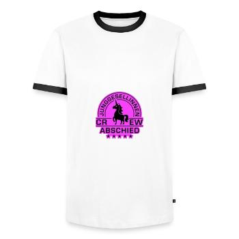Junggesellinnenabschied Crew Einhorn Braut - Männer Kontrast-T-Shirt - Weiß/Schwarz - Vorne - AI Model Female 172 light (172cm) & AI Model Male 178 dark (178cm)