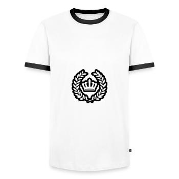 Symbole de couronne - T-shirt contrasté Homme - blanc/noir - Devant - AI Model Female 172 light (172cm) & AI Model Male 178 dark (178cm)
