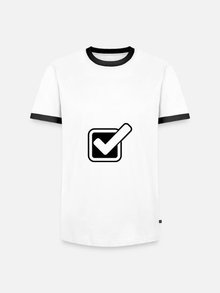 Tick Tick icon - Men's Ringer Shirt - white/black