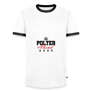 Polterabend 2025 Polter Hochzeit - Männer Kontrast-T-Shirt - Weiß/Schwarz - Vorne - AI Model Female 172 light (172cm) & AI Model Male 178 dark (178cm)