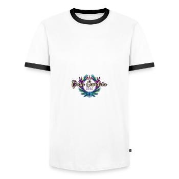 Gran Canaria 2025 Team - Men's Ringer Shirt - white/black - Front - AI Model Female 172 light (172cm) & AI Model Male 178 dark (178cm)